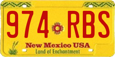 NM license plate 974RBS