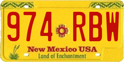 NM license plate 974RBW