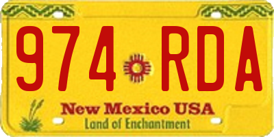 NM license plate 974RDA