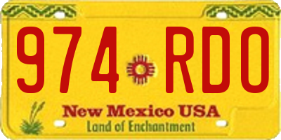 NM license plate 974RDO