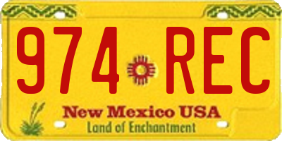 NM license plate 974REC