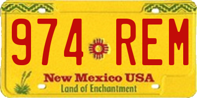 NM license plate 974REM