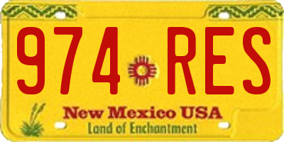 NM license plate 974RES