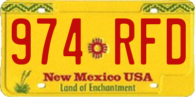 NM license plate 974RFD