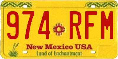 NM license plate 974RFM