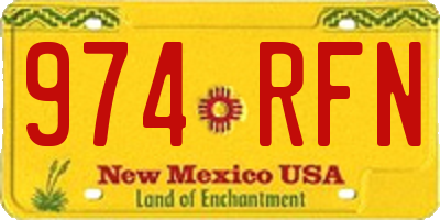 NM license plate 974RFN