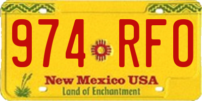 NM license plate 974RFO