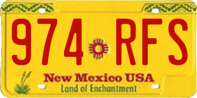 NM license plate 974RFS
