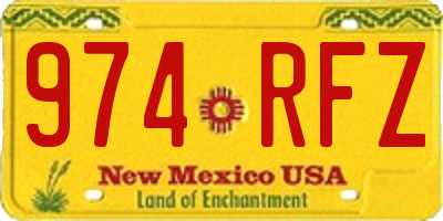 NM license plate 974RFZ