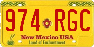 NM license plate 974RGC