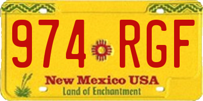 NM license plate 974RGF