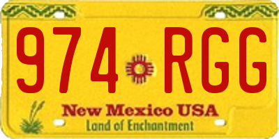 NM license plate 974RGG