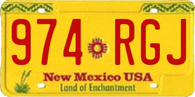 NM license plate 974RGJ