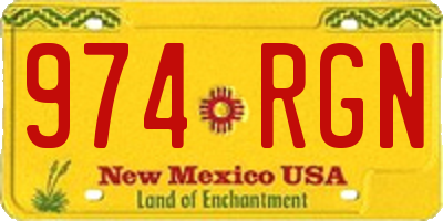 NM license plate 974RGN