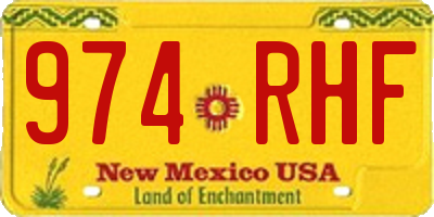 NM license plate 974RHF