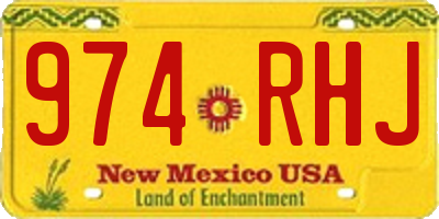 NM license plate 974RHJ