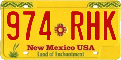 NM license plate 974RHK
