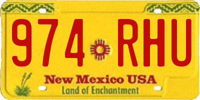 NM license plate 974RHU