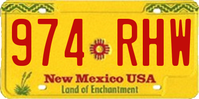 NM license plate 974RHW