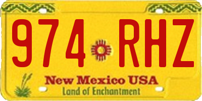 NM license plate 974RHZ