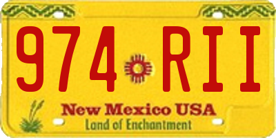 NM license plate 974RII