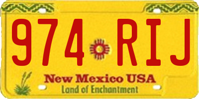 NM license plate 974RIJ
