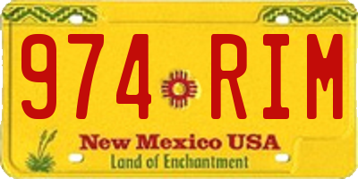 NM license plate 974RIM