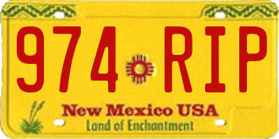 NM license plate 974RIP