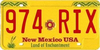 NM license plate 974RIX