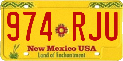 NM license plate 974RJU