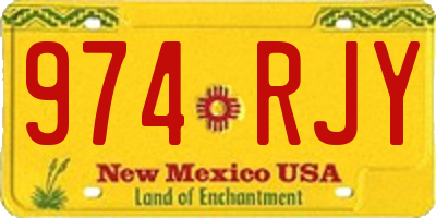 NM license plate 974RJY