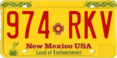 NM license plate 974RKV