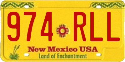 NM license plate 974RLL