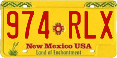 NM license plate 974RLX