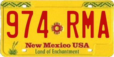 NM license plate 974RMA