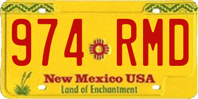 NM license plate 974RMD