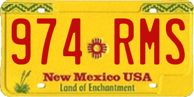 NM license plate 974RMS