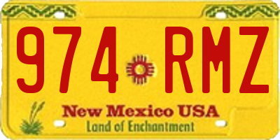 NM license plate 974RMZ