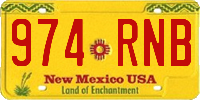NM license plate 974RNB