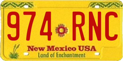 NM license plate 974RNC