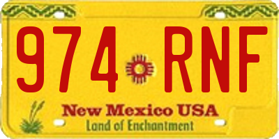 NM license plate 974RNF