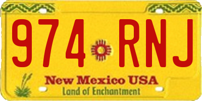 NM license plate 974RNJ