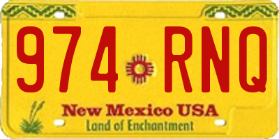 NM license plate 974RNQ