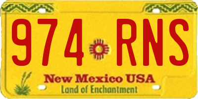 NM license plate 974RNS