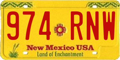 NM license plate 974RNW