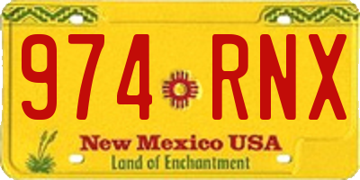 NM license plate 974RNX