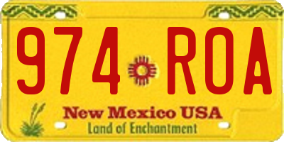 NM license plate 974ROA