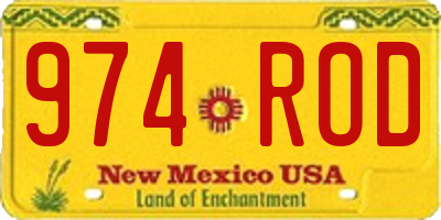 NM license plate 974ROD