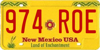 NM license plate 974ROE