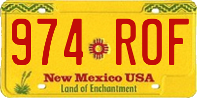 NM license plate 974ROF
